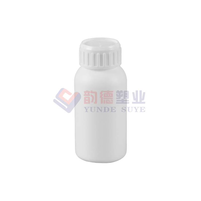 Čistě bílá plastová fluorovaná kulatá láhev 100ml-02